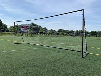 24 x 8 Ft.Regulation Size Soccer Goal w/Weatherproof HDPE Net. 50MM Diameter Industrial Grade Black Powder Coated Galvanized Steel. Portable 8x24 Foot Training Aid. ONE Year Warranty! - color: Black, size: 24x8