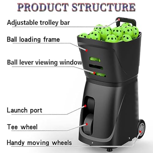 Portable Automatic Throwing Trainer,Ball Training Pitching Launcher,Tennis Ball Machine,Tennis Practice Equipment,with Remote Control (Black) - color: Black