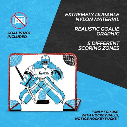 Street Hockey Goal & Shooter Tutor – Portable Hockey Net for Indoor & Outdoor Use – Hockey Training Equipment