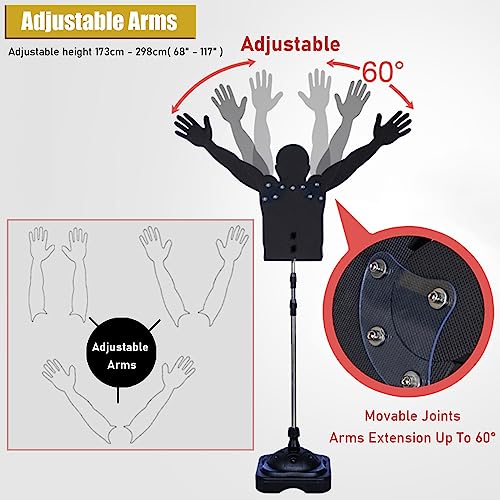 Basketball Defender Dummy Training Mannequin with Dribble Sticks, Height Adjustable Shooting Trainer w/Water Filled Base & Flexible Arms (L)