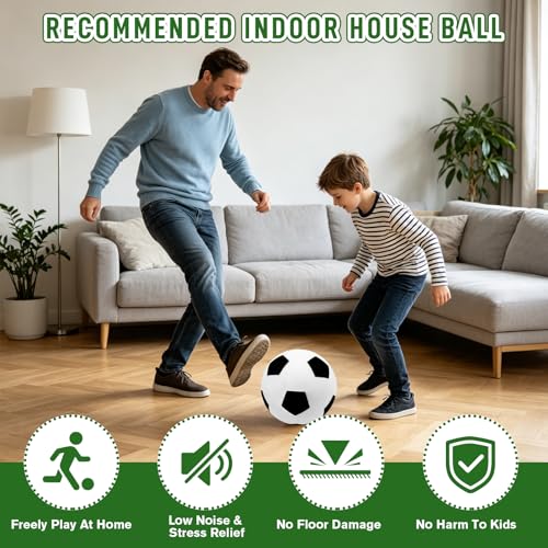3 Pcs Silent Soccer Ball, Sizes 3/5 /7 Soft Foam Soccer Ball Indoor House Ball for Quiet Training 3Pcs Airless Football Multi-Use for Dribbling Practice, Gift for Soccer Fans