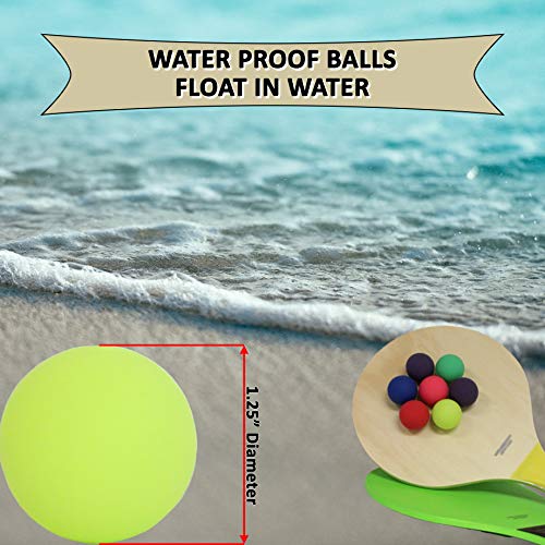 W4W Beach Paddle Ball replacement balls – Extra Balls for Pro Kadima & Smashball Racket (Set of 7 Balls)