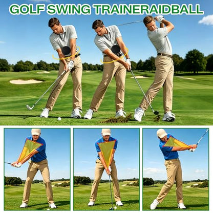 Esoes Golf Swing Ball Training Ball Golf Swing Training aid Inflatable Swing Trainer with Pump & Golf Tee Storage Pouch, Aid for Swing Correction, Prevents Chicken Wing Swing