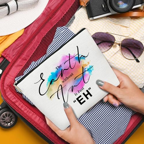 Artists Makeup Bag, The Earth Without Art is Just EH Cosmetic Bag for Purse, Gifts for Art Teachers, Painters & Art Lovers - color: multicolor0205