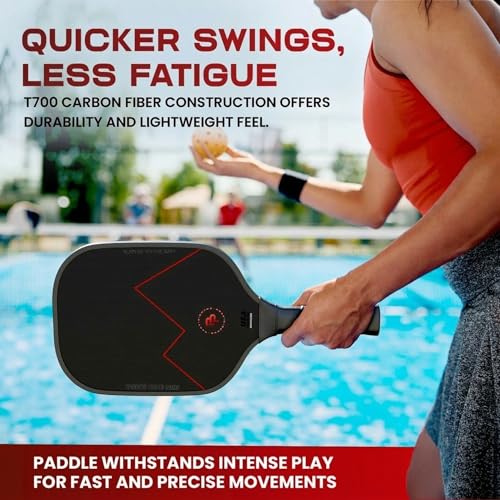 Precision Pro Carbon Fiber Pickleball Paddles Set of 2 — USAPA Approved, T700 Carbon, 14mm Honeycomb Core, 4 Indoor Outdoor Balls, Carry Bag, Pickleball Set for Beginners and Intermediate Players
