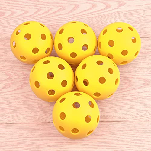 Coopay 24/80 Pack Practice Baseball SoftBalls Plastic Training Balls Lightweight Hollow Balls with a Drawstring Bag for Hitting, Baseball Training Indoor Outdoor Use - color: Yellow, style: 24 Pack