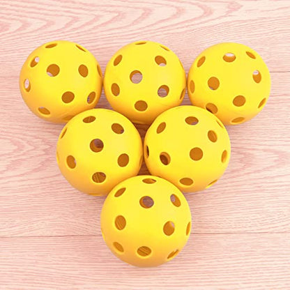 Coopay 24/80 Pack Practice Baseball SoftBalls Plastic Training Balls Lightweight Hollow Balls with a Drawstring Bag for Hitting, Baseball Training Indoor Outdoor Use - color: Yellow, style: 24 Pack