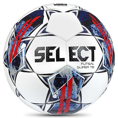 Select Futsal Super TB V22 Futsal Ball, White/Red/Blue, Senior/4