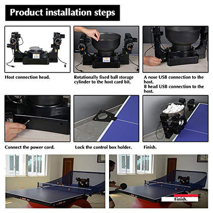 Advanced Double Head Ping Pong Machine Tabele Tennis Robot Machine Upgarde 9 Different Spin Balls Ping Pong Trainer for Training