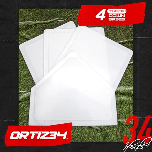 Grand Slam Set- Graffiti Plastic Bat, David Ortiz Backyard Baseball Set with 3 Balls, 4 Throw Down Bases
