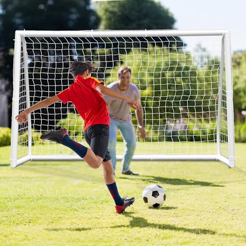 HomGarden Portable Soccer Goal for Backyard,12x6 / 10x6.5 / 8x5ft /6x4 Full Size Soccer Goals for Kids Adults Soccer Net Backyard Soccer Goals - size: 10×6.5 ft