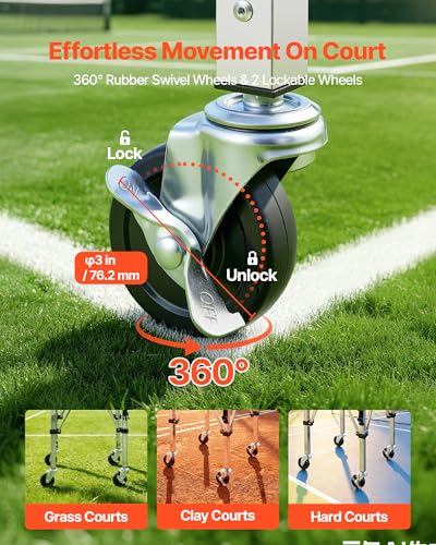 VEVOR Tennis & Pickleball Hopper Holds 200/175/150/120 Balls, 3-in-1 Tennis Foldable Pickleball Basket Cart for Easy Installation, Storage Bag for Tennis Training & Teaching - style: 200 Balls
