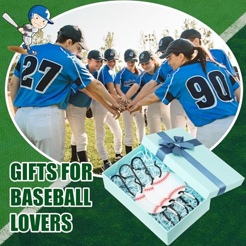 CroBlissful 6 Pcs Bag Hook for Fence Baseball Football Basketball Tennis Team Gifts Bag Clip Sports Backpack Buckle with Acrylic Board for Bat Water Bottle Player Lover Gifts - color: Baseball