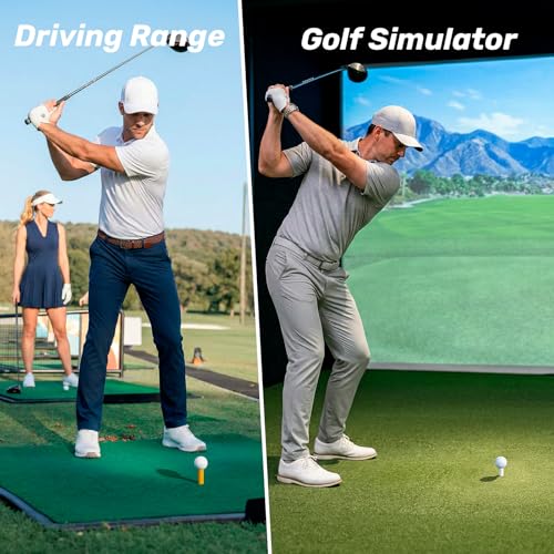 SAPLIZE 51/45/6 Pcs Rubber Golf Tees for Mats, Golf Mat Tee Set for Driving Range & Simulator, Durable Unbreakable Rubber Tees, 11 Rubber Tees + 40 Bamboo Golf Tees (2-3/4'' & 3-1/4'', 20 Each)