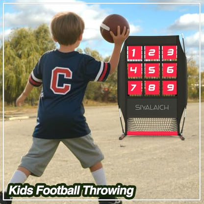 Ultimate Portable Pitching Target Net for Baseball, Softball & Football | Pro-Tested Practice System with Numbered Strike Zone | Includes Carry Bag & Enables Quick Assembly - color: Black/Red