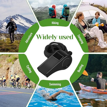 100 Pcs Coach Whistle with Lanyard, Plastic Emergency Whistle Bulk Loud Sound Sports Whistles for Referees Coaches Emergencies Athletes Training Outdoor Sports