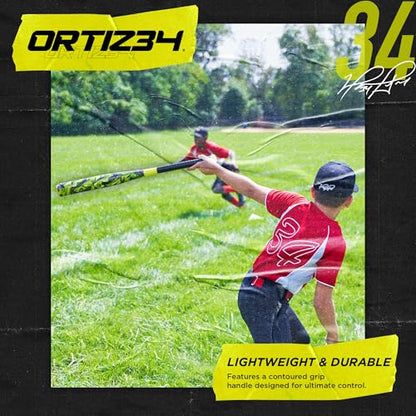Ortiz34 Bat & Ball Set - Graffiti Plastic Bat & Ball Homerun Set- David Ortiz Backyard Baseball Set for Youth, Kids, Teenagers, Adults (Bat & Ball Set, Blue)