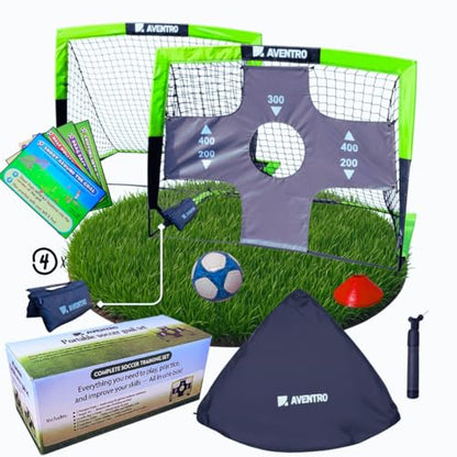 Premium Soccer Goal Set for Indoor & Outdoor – Improved Durability - Pop-Up Net with a Special Target, Ball and Multipurpose Pump, Cones & Sandbags to Support Maximum Stability (3x4 ft)