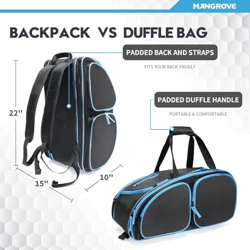 Mangrove Pickleball Backpack, 2025 Pickleball Bag Fits 4+ Paddles & Pickle Ball Accessories, Large Paddle Bag with Fence Hook, Extra Pockets, Ventilated Shoes Storage