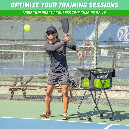 GoSports Ball Caddy with Wheels - Portable Cart Holds 140 Pickleballs or 175 Tennis Balls