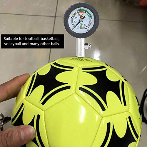 Stainless Steel Air Pressure 95g Easy Read Dial Needle Valve for Football Basketball Volleyball, Accurate Pressure Measurement Tool for Ball Inflation, Lightweight Portable Pump Pr