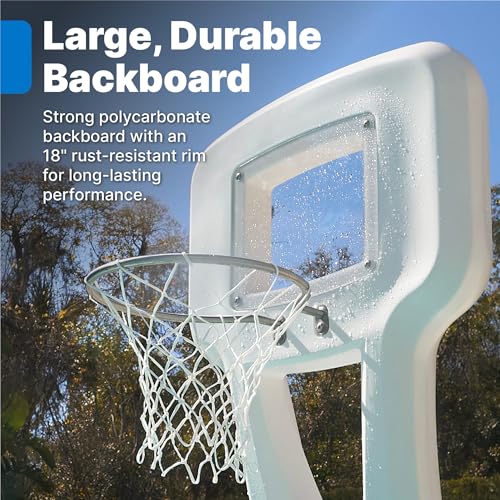 Step2 Vero Pool Basketball Hoop, Outdoor/Indoor Waterproof Patio Furniture, Made of Durable Plastic, 4.5 Feet, White