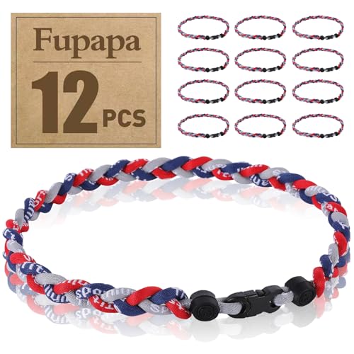 Premium 12Pack Baseball Necklaces, Multi-Color 18inches Sports Necklaces, Ideal for Baseball Team Gifts, Party Favors, Sports Parties - color: Navy Red Gray