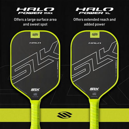 Selkirk Sport SLK Halo Raw Carbon Fiber Pickleball Paddle | Power, Pro and Control Pickleball Paddles | T700, 18K Ultraweave, Aramid Fiber LinkWeave | Designed & Controlled in USA - color: Power | Green | 2025, size: Max (All - Around Paddle)