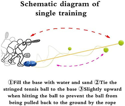 3 Pcs Tennis Training Ball With String, Trainer Balls Self Practice and Replacement Tool, Ideal for Indoor and Outdoor Practice