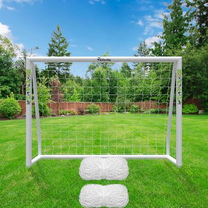Vallerta® Soccer Goal 12x6Ft/10x6Ft Portable Weatherproof PVC Frame with 2 Nets, Carry Bag and Ground Stakes, Youth Regulation Sizes for Kids and Adults, Outdoor/Indoor. - size: 10'X6'