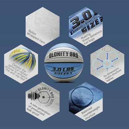 Weighted Basketball Non-Slip 28.5"/29.5", 2.2LBS/3LBS, Outdoor/Indoor Heavy Training Ball, Used to Increase Strength