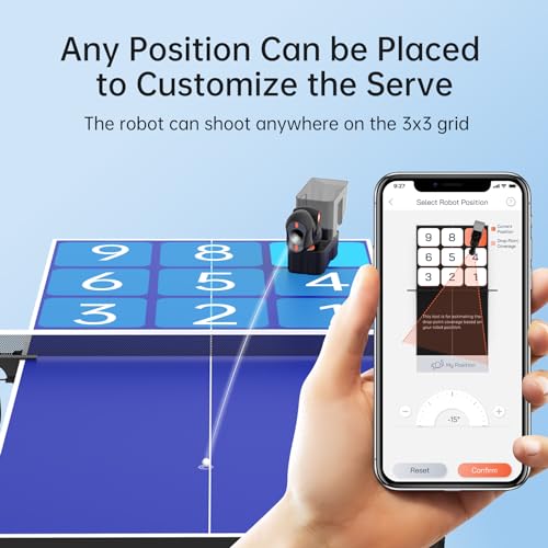 PONGBOT Table Tennis Robot with Net, Ping Pong Machine, Remote/App Control, 264 Pre-Saved Drills, Custom Drills