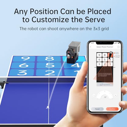 PONGBOT Table Tennis Robot with Net, Ping Pong Machine, Remote/App Control, 264 Pre-Saved Drills, Custom Drills