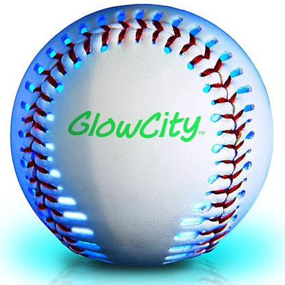 GlowCity Premium Leather LED Rechargeable Light-Up Baseball - Illuminate the Game - Nighttime Fun and Play - Sports Stuff & Gadgets for Kids Age 8 Years Old and Up - Catch Only