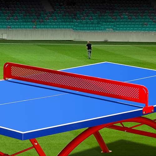 Table Tennis Net, Outdoor Table Tennis Red Metal Iron Grid, Pingpong Countertop Separator for Courtyard, Park