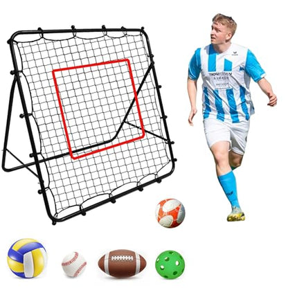 Soccer Baseball Rebounder Net：Quick-Switch Angle Volleyball Pitchback Training for Control, Passing Practice, Easy Setup Football Goal Rebounder for Kids Teens & Adults Backyard