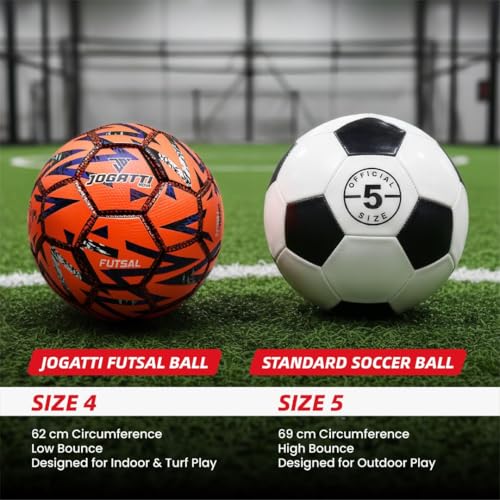 Nova Futsal Ball – Professional Match Quality Indoor Soccer Ball Size 4 - Durable PU Textured Surface, Butyl Bladder, Multi-Layered, 32 Hand-Stitched Panels, IMS Standard