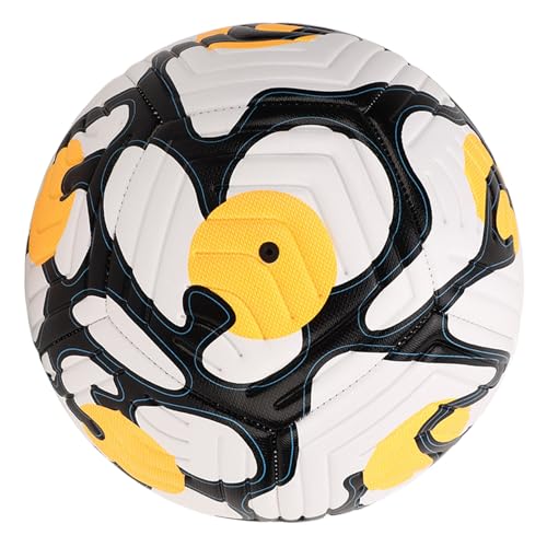 Soccer Indentation Adult Training SoccerStandard English Football for Soccer Games and Practice - ，High Elasticity - color: Orange Yellow