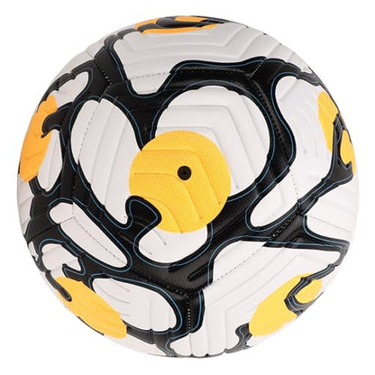Soccer Indentation Adult Training SoccerStandard English Football for Soccer Games and Practice - ，High Elasticity - color: Orange Yellow