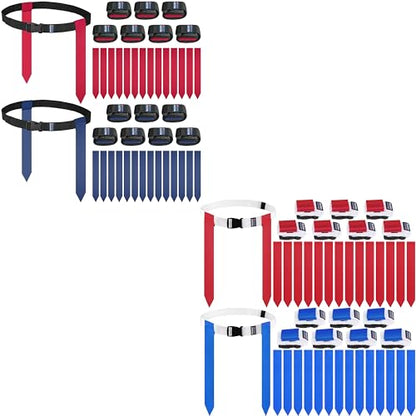 Flag Football Belts, Flag Football Set with Red and Blue Flags for 28 Player Team Trainning Bundle