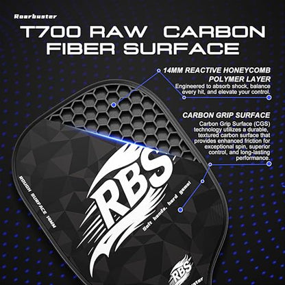 Pickleball Paddles Set of 2 or Single Option-Fiberglass or Carbon Fiber Face – Durable Solo Paddle or Complete Set with Balls & Carry Bag – Improved Spin & Precision - color: Black-Carbon Fiber Set