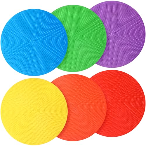 6 Pcs Poly Spots Markers Sports Training for Gym Floor Soccer Basketball Speed Agility Training Field Marking Equipment - color: 6 Color, size: 4 Inch
