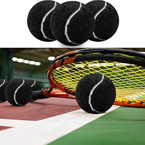 URBEST Tennis Ball 12 Packs Training Tennis Balls Practice Balls for Novice Player, Pet Dog Playing Balls with Mesh Carry Bag - color: Very Black