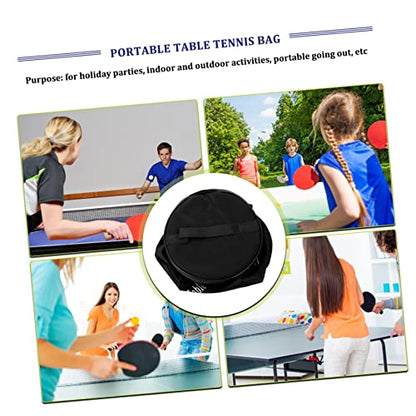 Kisangel Table Tennis Bag Portable Storage Pouch with Zipper and Handle Large Capacity Table Tennis Ball Holder for Training Home and Outdoor Use