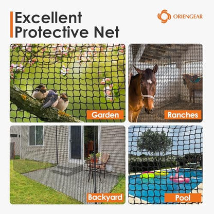ORIENGEAR Golf Netting for Garage, Golf Hitting Practice Net 10x15ft 10x20ft, Backyard DIY Nets for Chipping Driving and Baseball Hockey Soccer Sports, with Rope and Buckle (NET ONLY Without Poles) - style: 10X15 FT with Rope