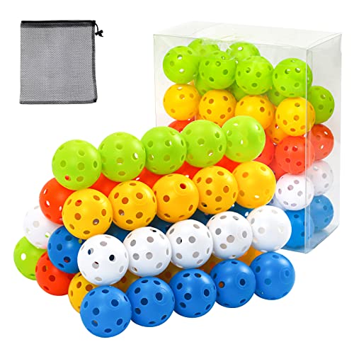 Plastic Golf Balls Practice Limited Flight Golf Training Ball Hollow Swing Practice Indoor Golf Balls with Mesh Drawstring Bag for Backyard Driving Range or Outdoor - color: H01
