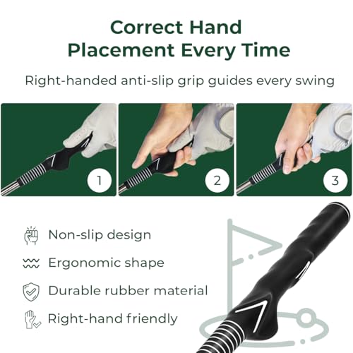 Tempo Stick Golf, Retractable Golf Swing Training Aid Right Handed, Telescopic Click with Grip Trainer for Daily Warm-Up, Best Indoor Golf Swing Trainer, Practice Club and Beginners