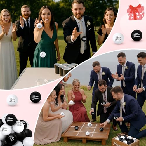 Soulchen 24 Pcs Table Tennis Balls Plastic Novelty Table Tennis Stress Props 40 mm for Party Playing Beach Decor Beer Game Party Favors - style: Wedding