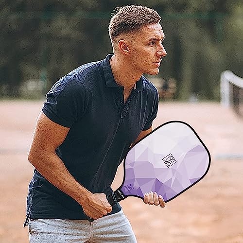 YC DGYCASI Pickleball Paddles Set of 2, 2026 USAPA Approved Pickleball Set, Fiberglass Lightweight Pickle Ball Rackets 2 Pack, 2 Outdoor Pickleball, 2 Indoor Pickleball Balls, 1 Pickleball Bag - color: Purple