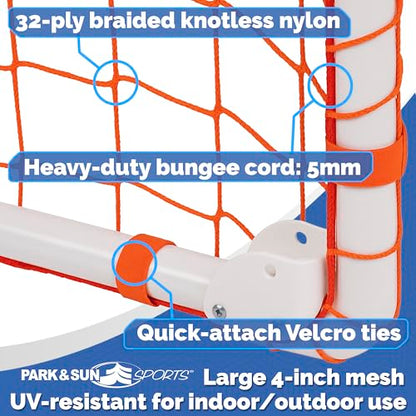 Park & Sun Bungee Slip-Net Replacement Goal Netting, Indoor/Outdoor, All-Weather (Lacrosse and Soccer/Multi-Sport)